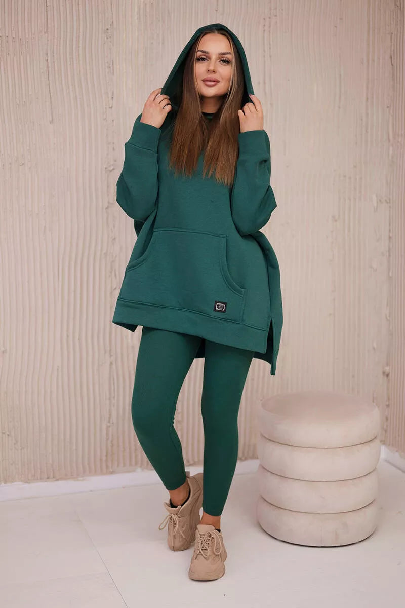 Moteriškas žalias laisvalaikio komplektas Mocca