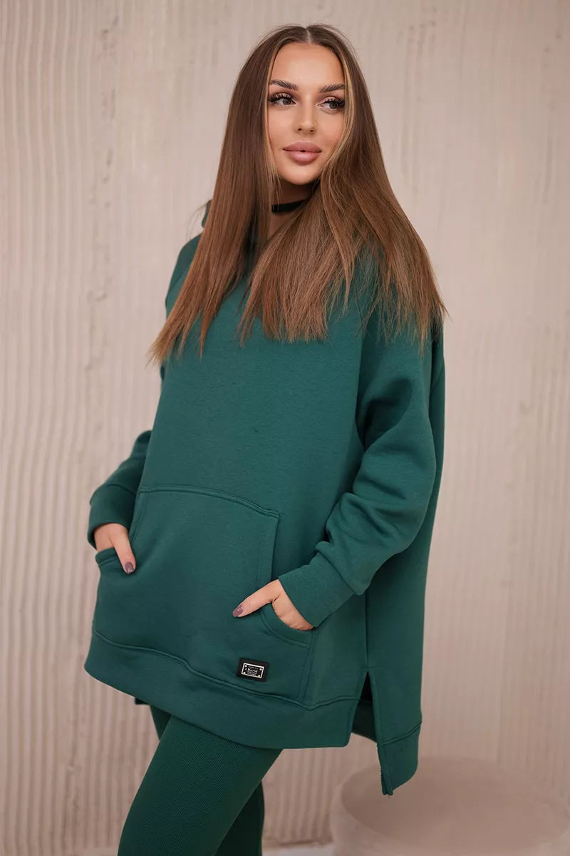 Moteriškas žalias laisvalaikio komplektas Mocca