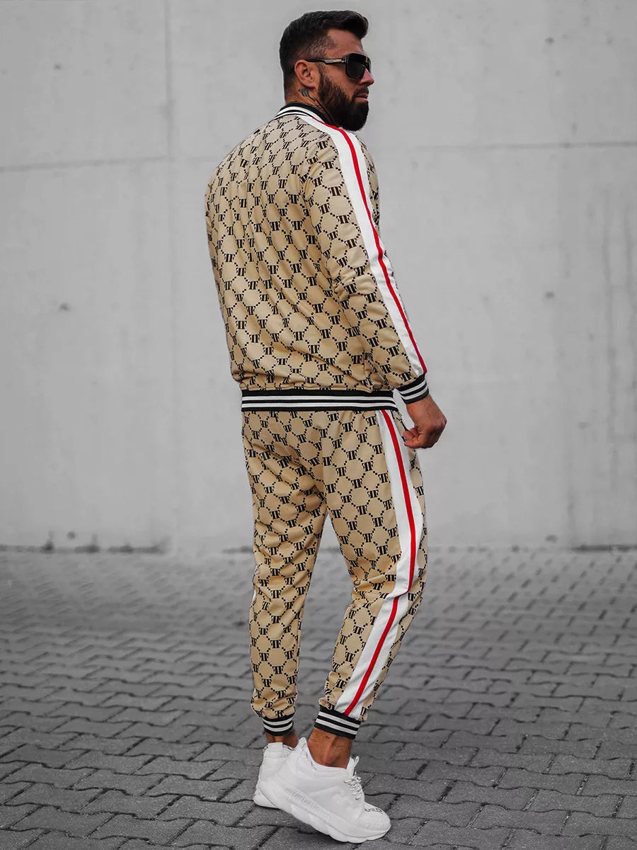 Smėlinis - juodas vyriškas komplektas Oran