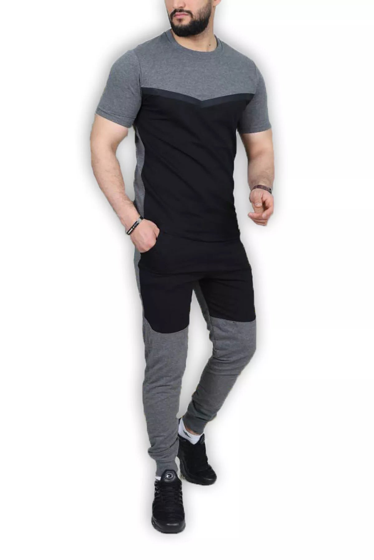 Sportinis komplektas tamsiai pilka - juoda Karter