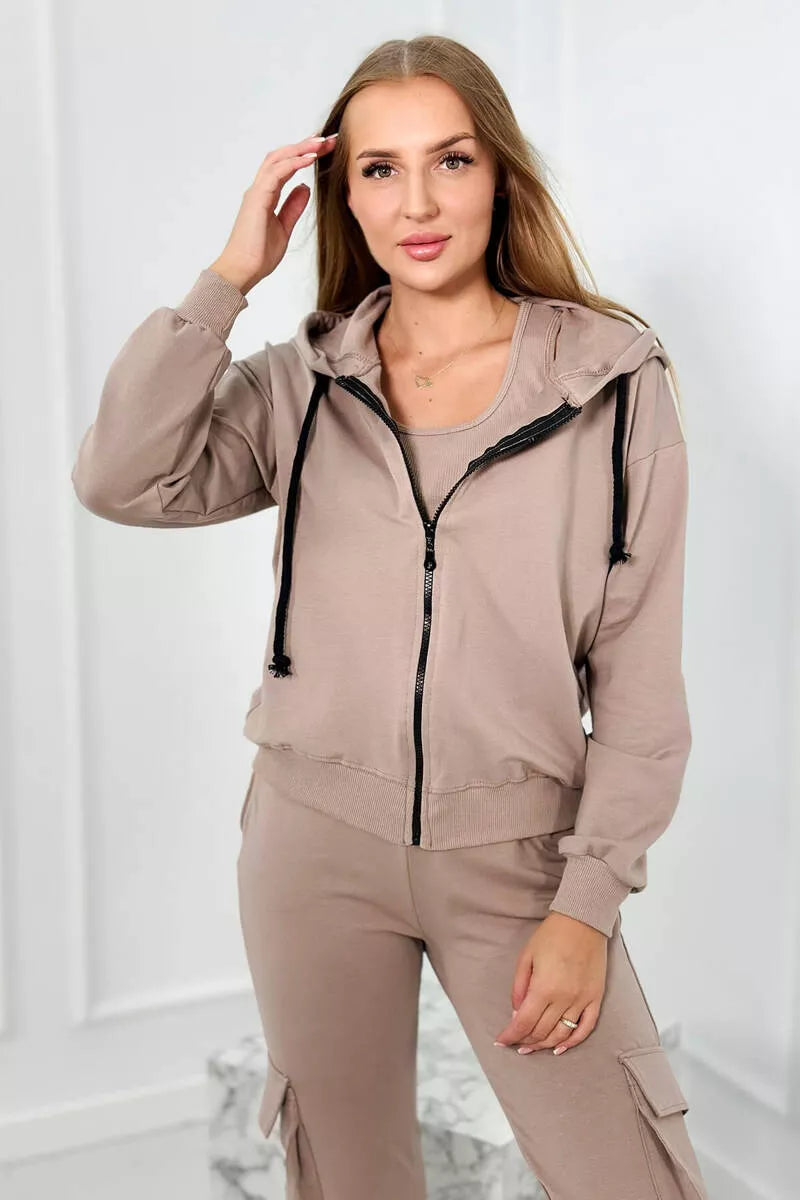 Trijų dalių moteriškas smėlio spalvos komplektas Lovet