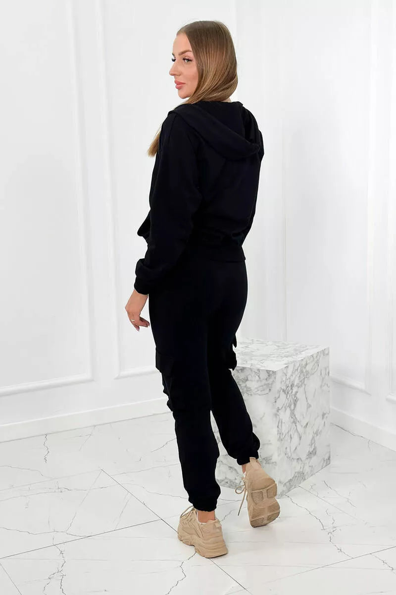 Trijų dalių moteriškas juodas komplektas Lovet