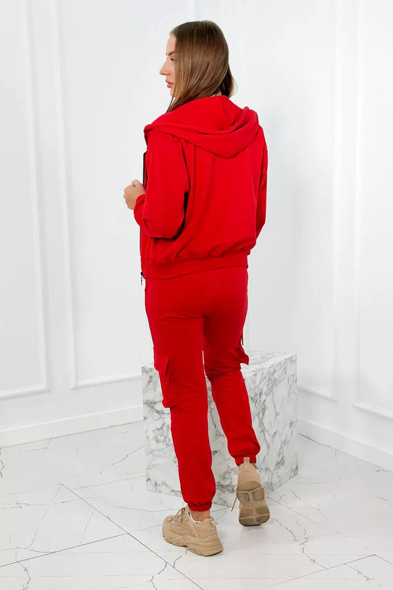 Trijų dalių moteriškas raudonas komplektas Lovet