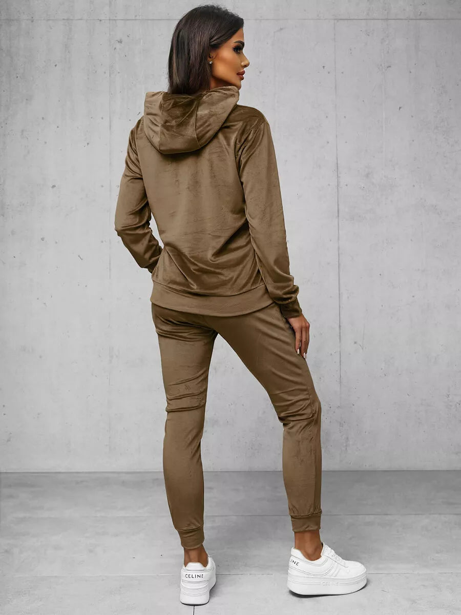 Tamsiai rudas veliūrinis komplektas Peril