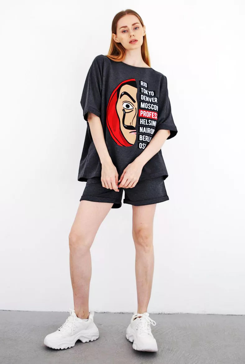 Tamsiai pilkas moteriškas komplektas Vendetta