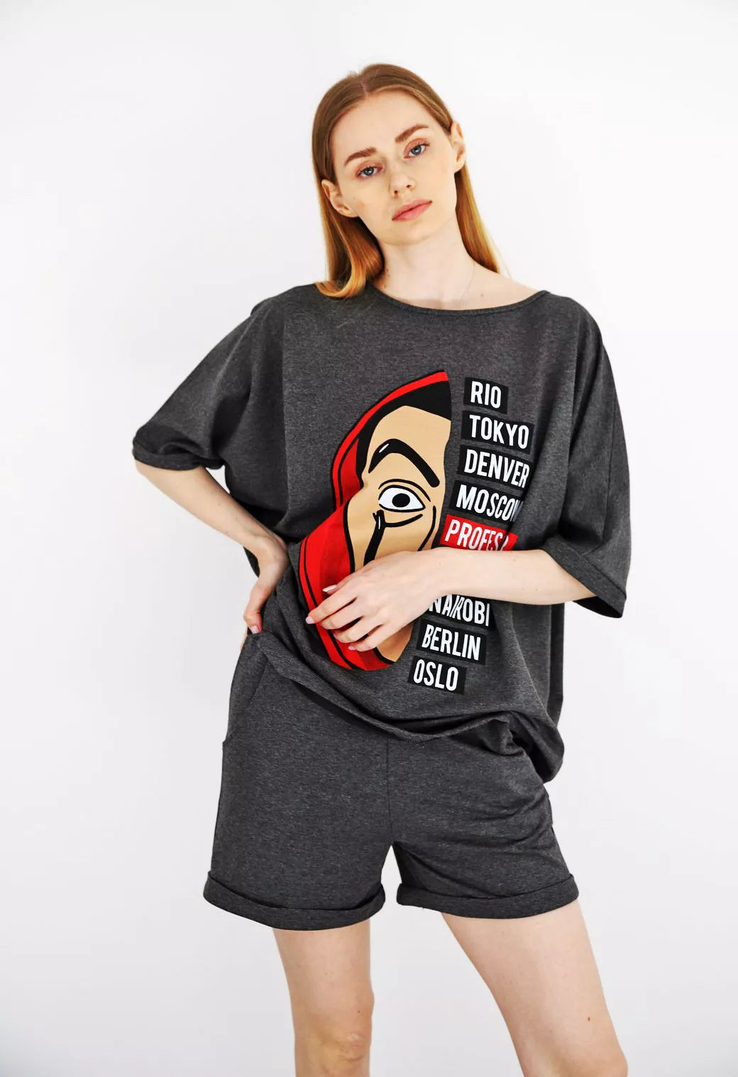 Tamsiai pilkas moteriškas komplektas Vendetta