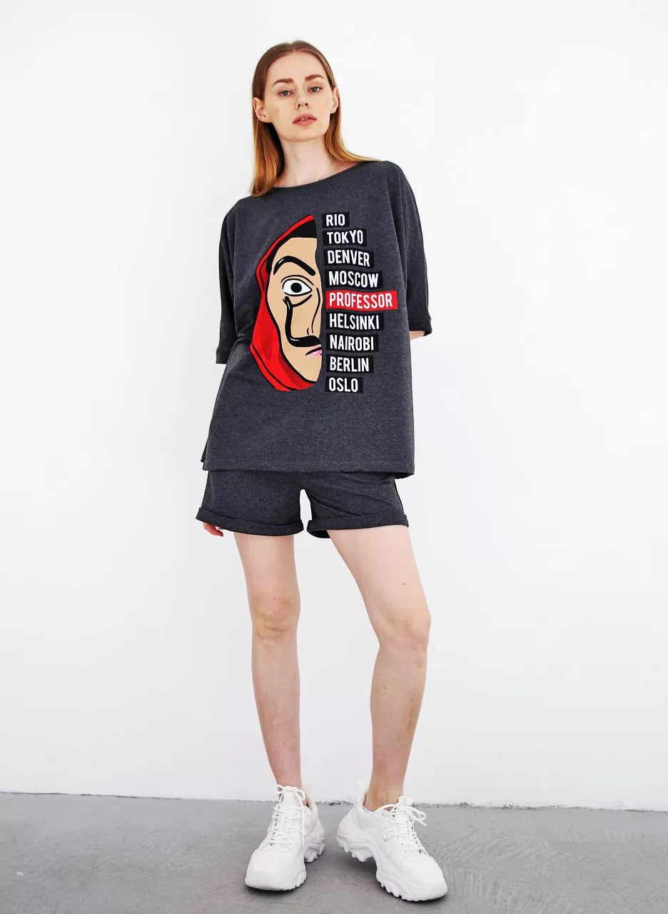 Tamsiai pilkas moteriškas komplektas Vendetta