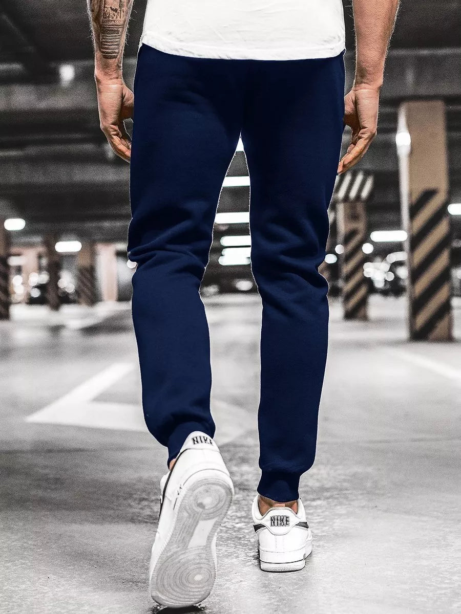 Tamsiai mėlynos vyriškos laisvalaikio kelnės Sergo