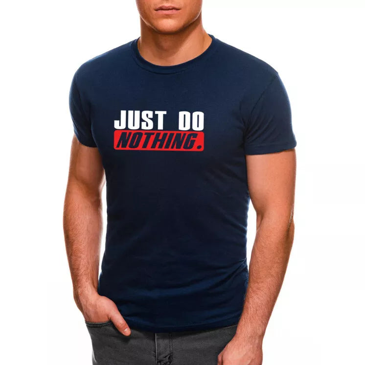Tamsiai mėlyni vyriški marškinėliai Just do nothing