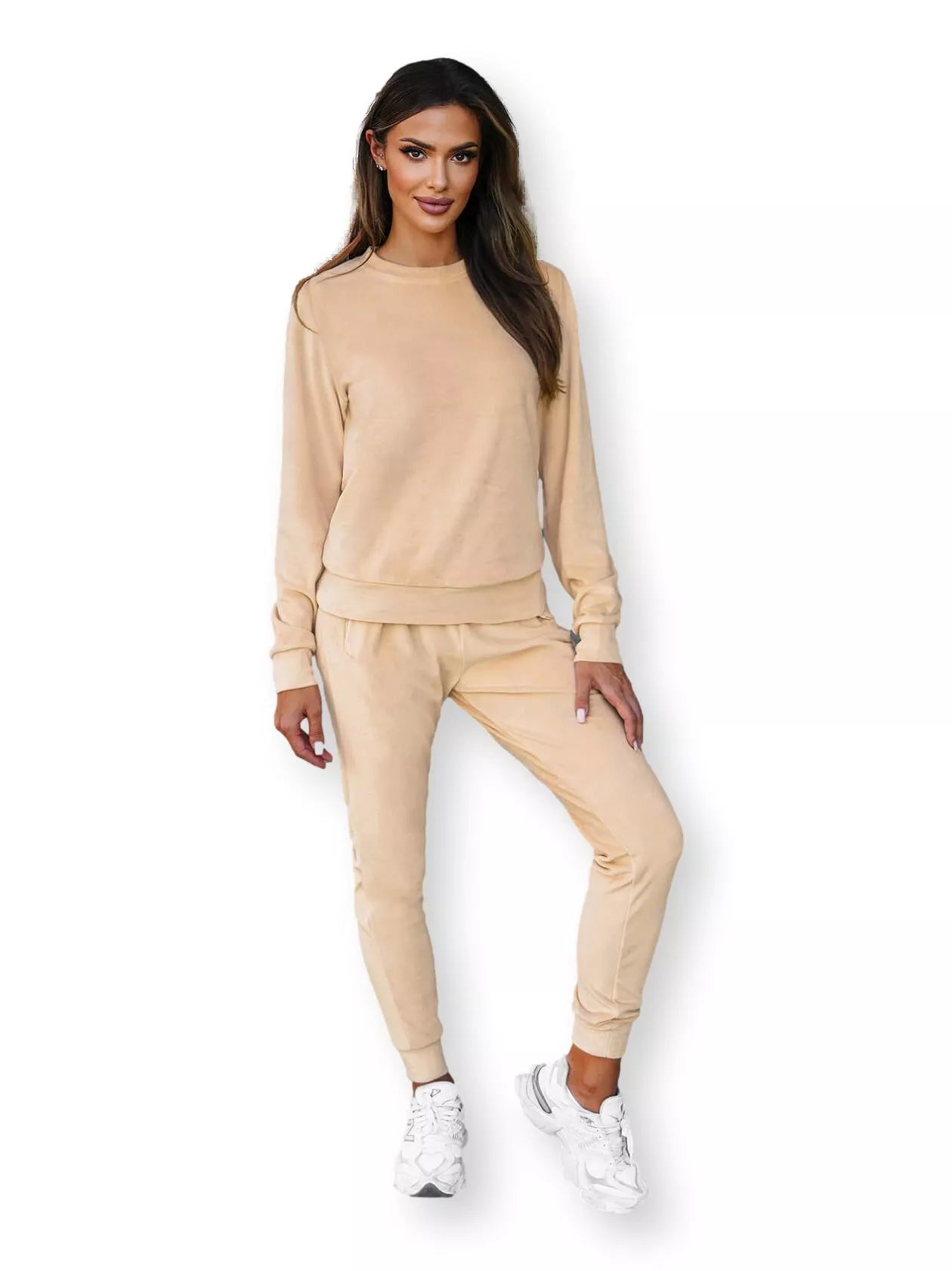 Veliūrinis komplektas rusvas Monar