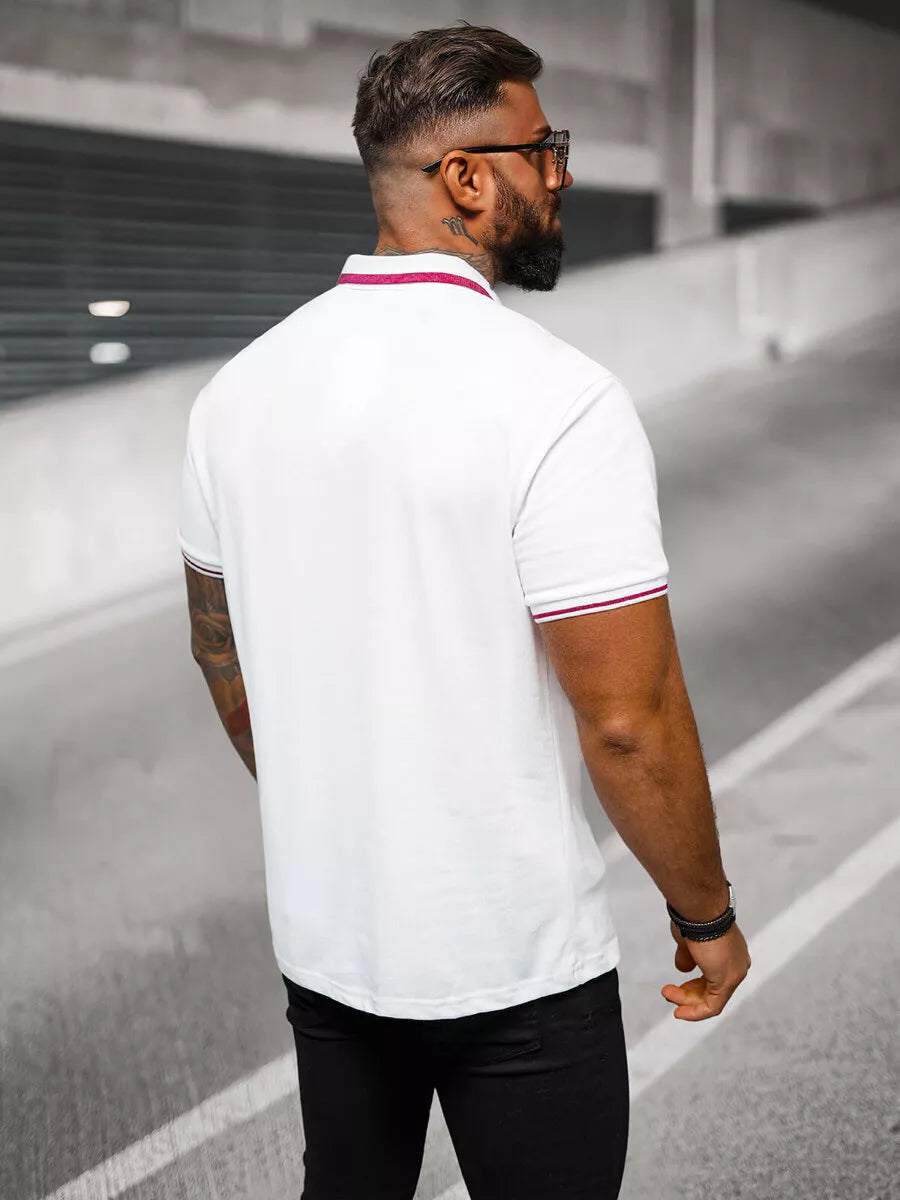 Vyriški balti polo marškinėliai Team