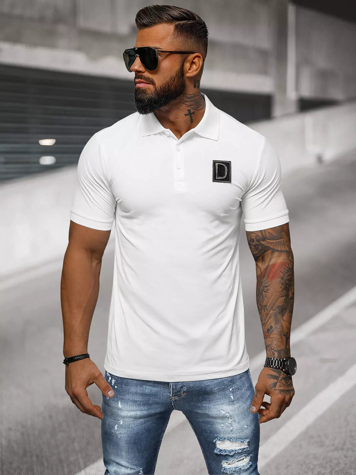 Vyriški balti polo marškinėliai Tirol