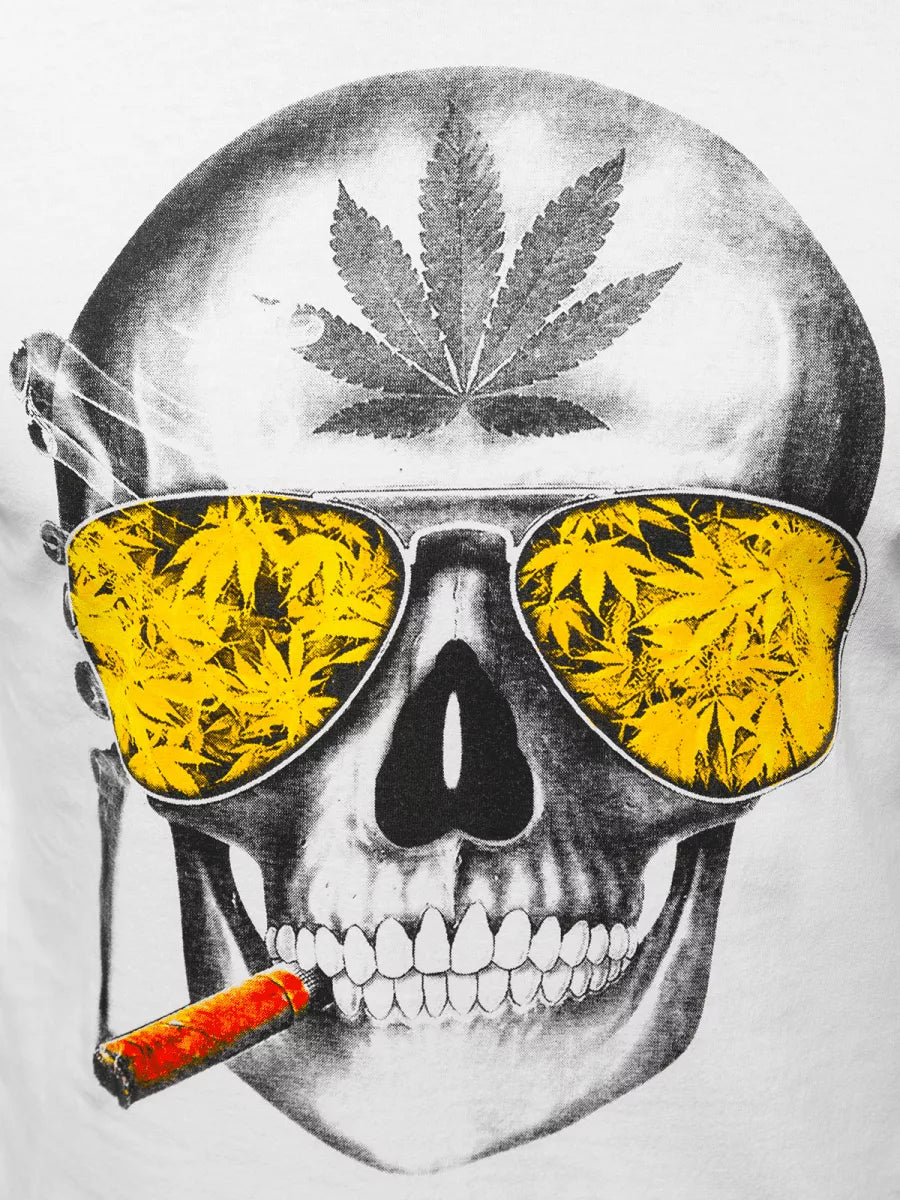 Vyriški baltos spalvos marškinėliai Skeleton