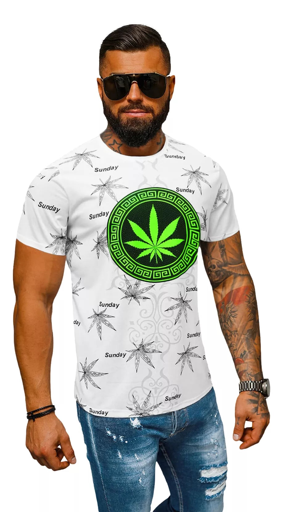 Vyriški balti marškinėliai Sunday