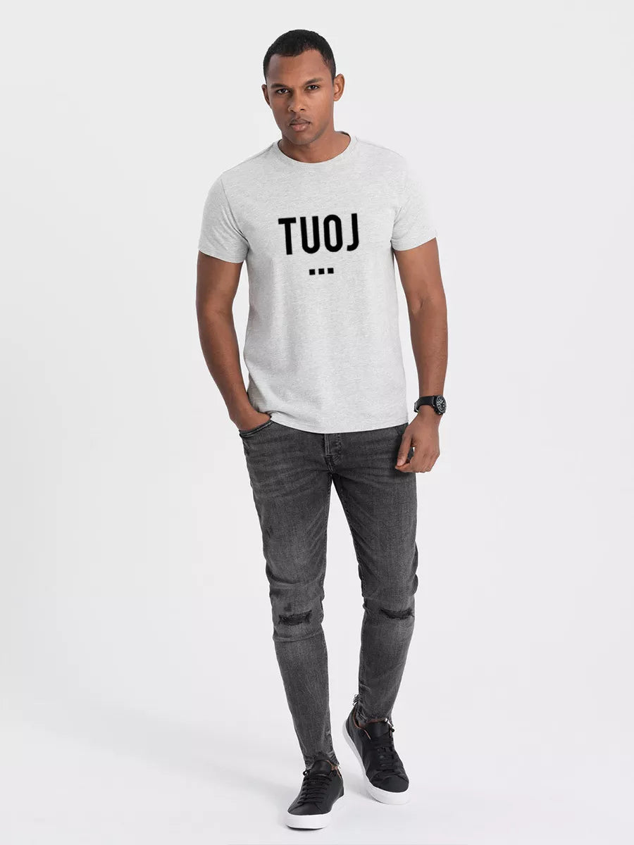 Vyriški balti marškinėliai TUOJ (juodas)