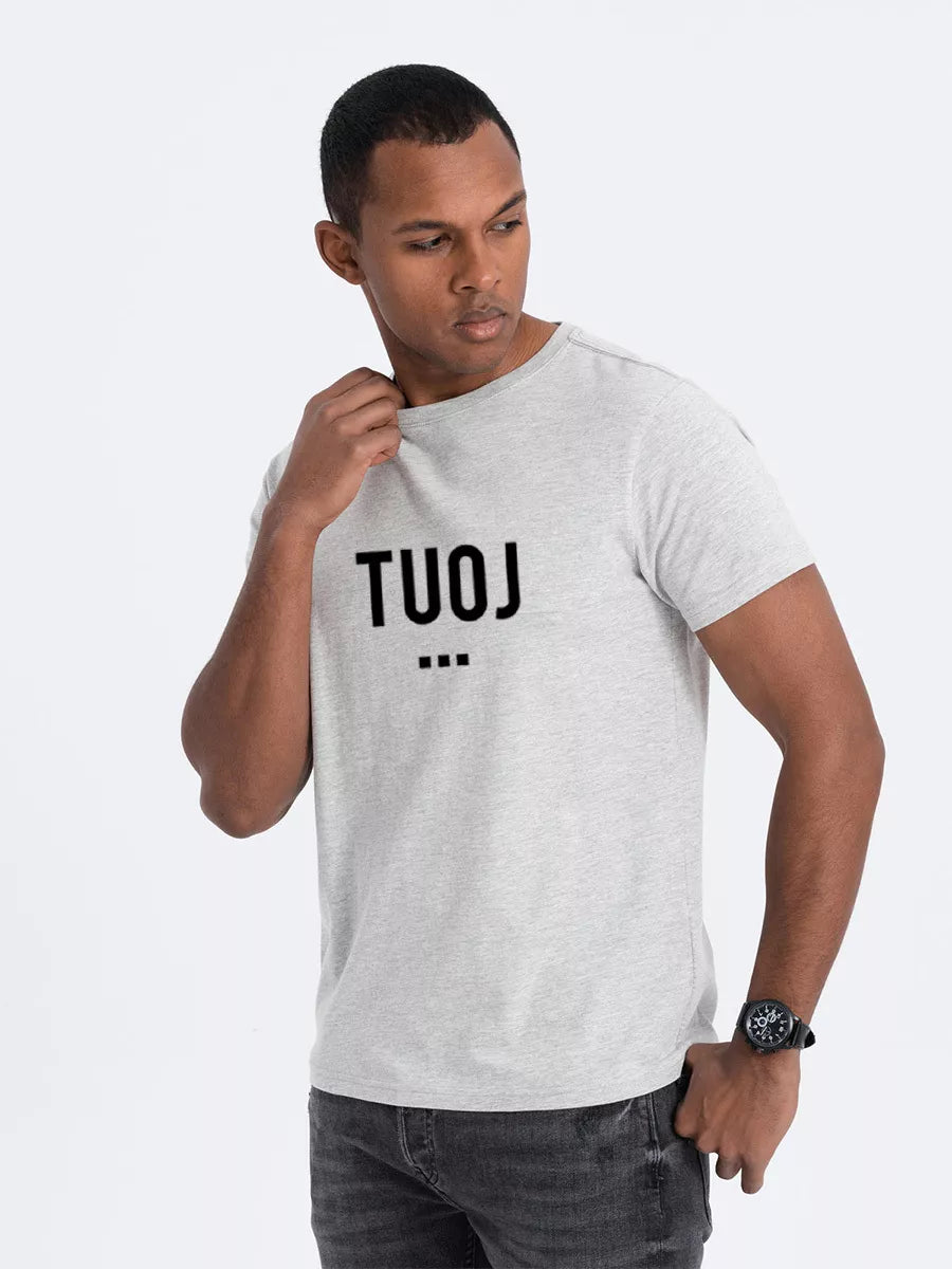 Vyriški balti marškinėliai TUOJ (juodas)