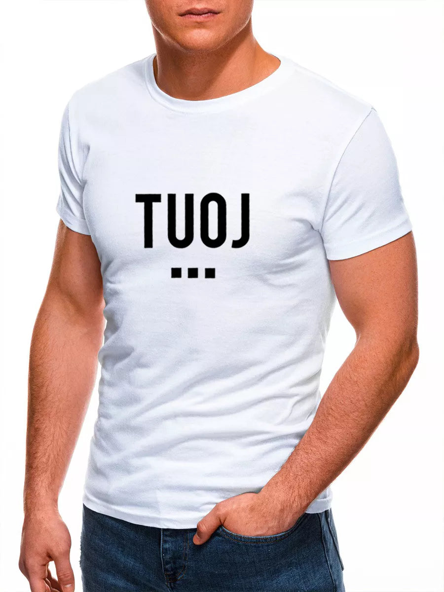 Vyriški balti marškinėliai TUOJ (juodas)
