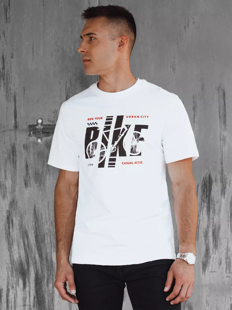 Vyriški balti marškinėliai Bike