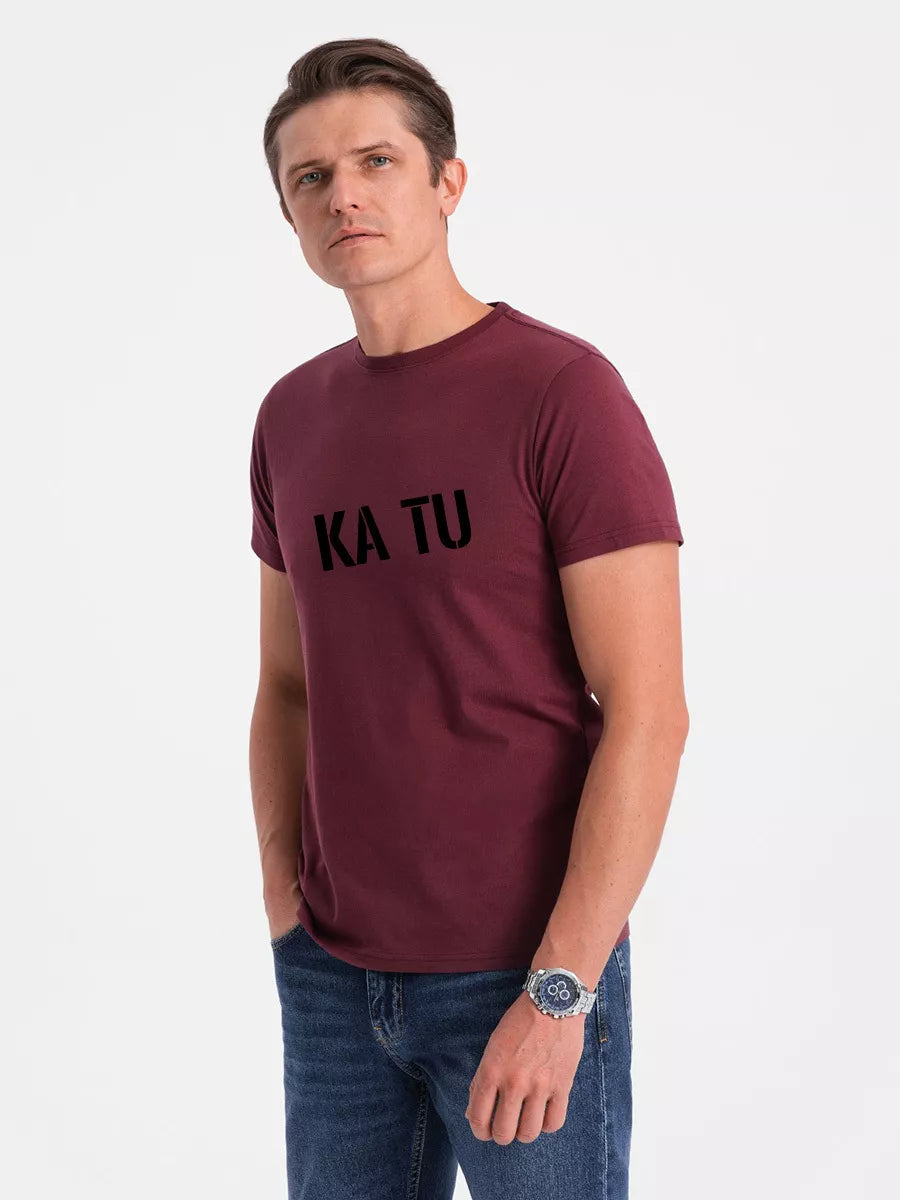 Vyriški bordo marškinėliai KĄ TU