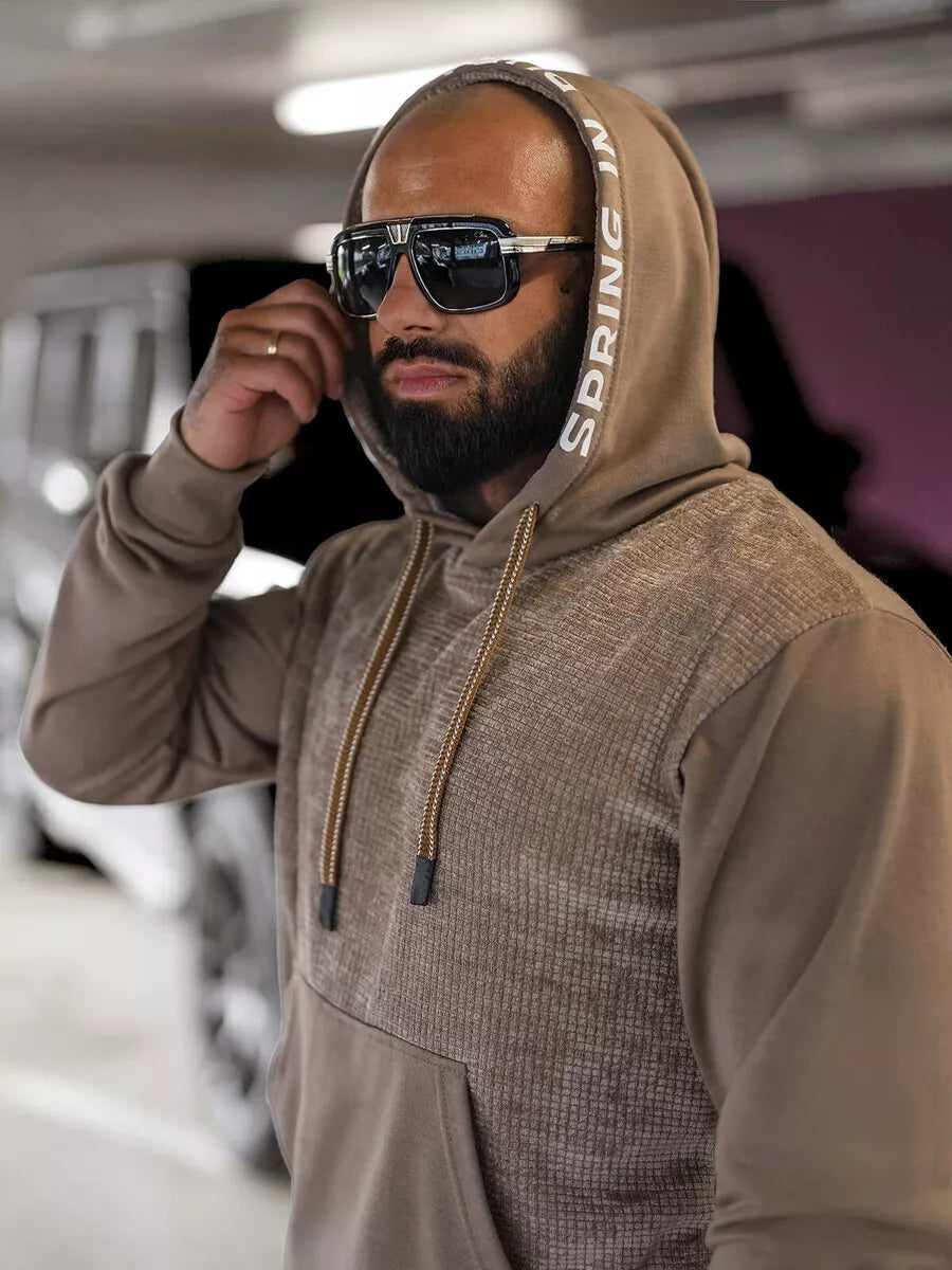 Vyriškas rudas džemperis su gobtuvu Carl