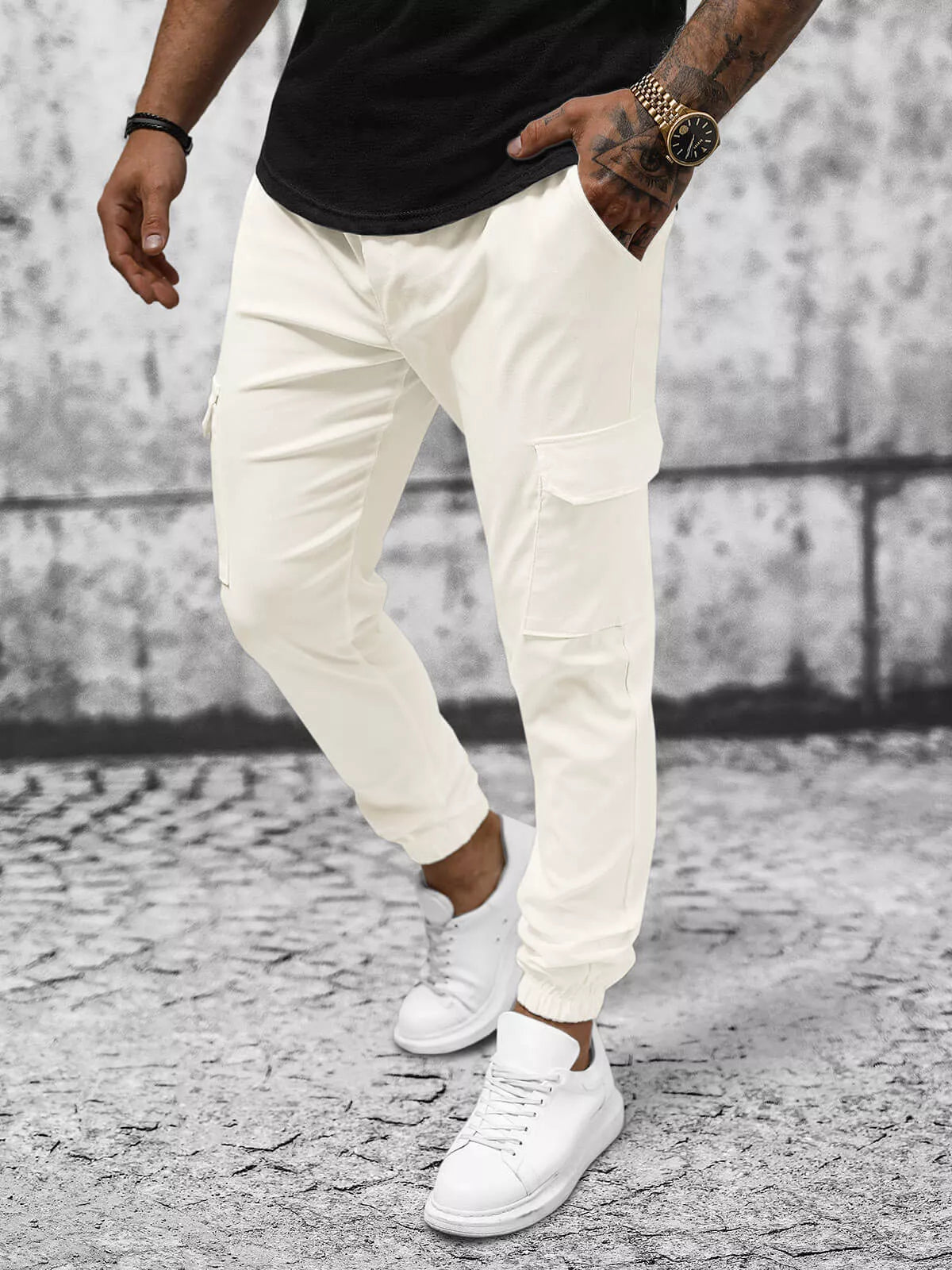 Vyriški gelsvi jogeriai Ecru