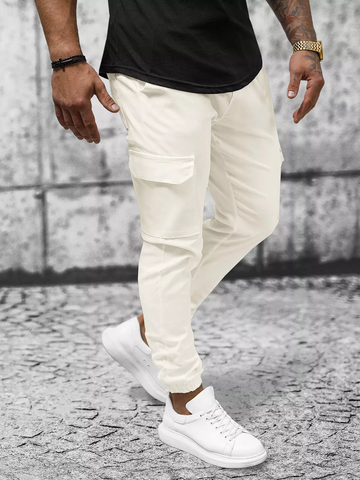 Vyriški gelsvi jogeriai Ecru