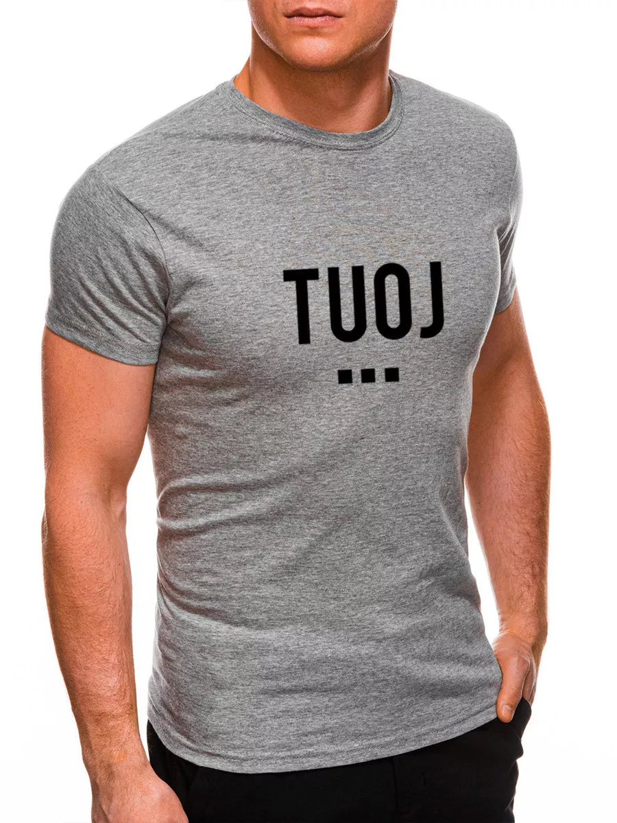 Vyriški šviesiai pilki marškinėliai TUOJ (juodas)