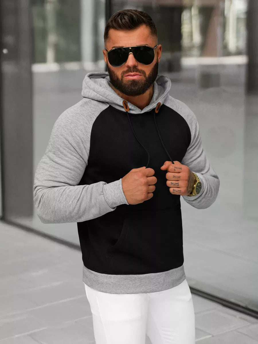 Vyriškas juodas džemperis su gobtuvu Aiden