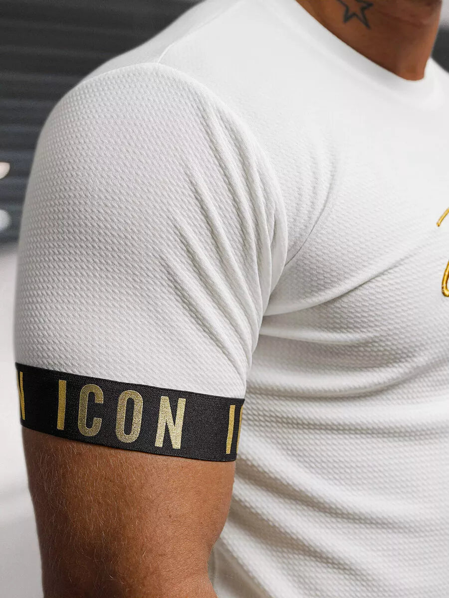 Balti vyriški marškinėliai Icon