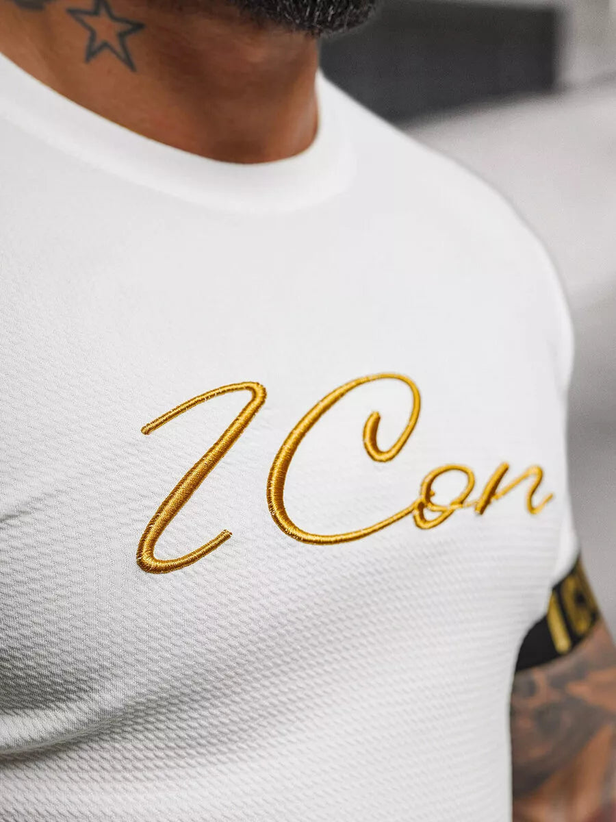 Balti vyriški marškinėliai Icon