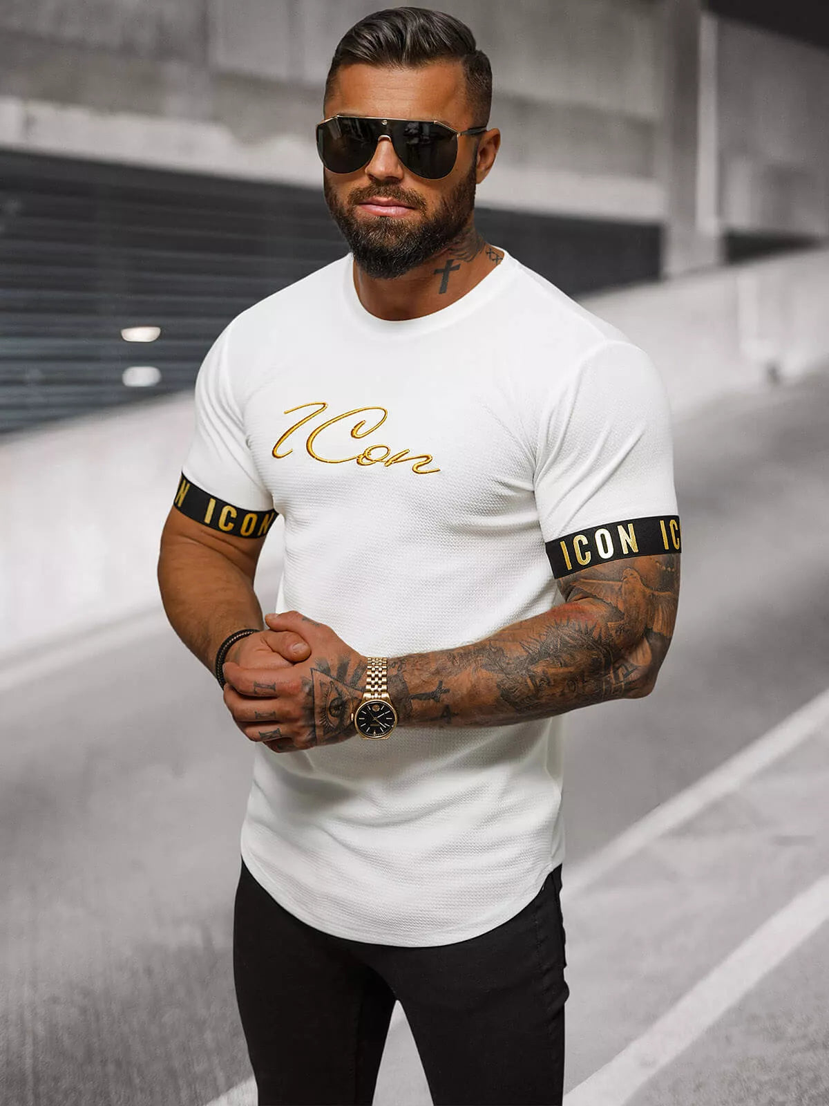 Balti vyriški marškinėliai Icon