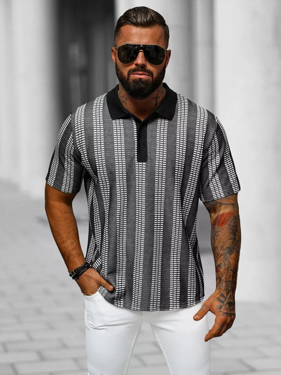 Vyriškis juodi polo marškinėliai Fit