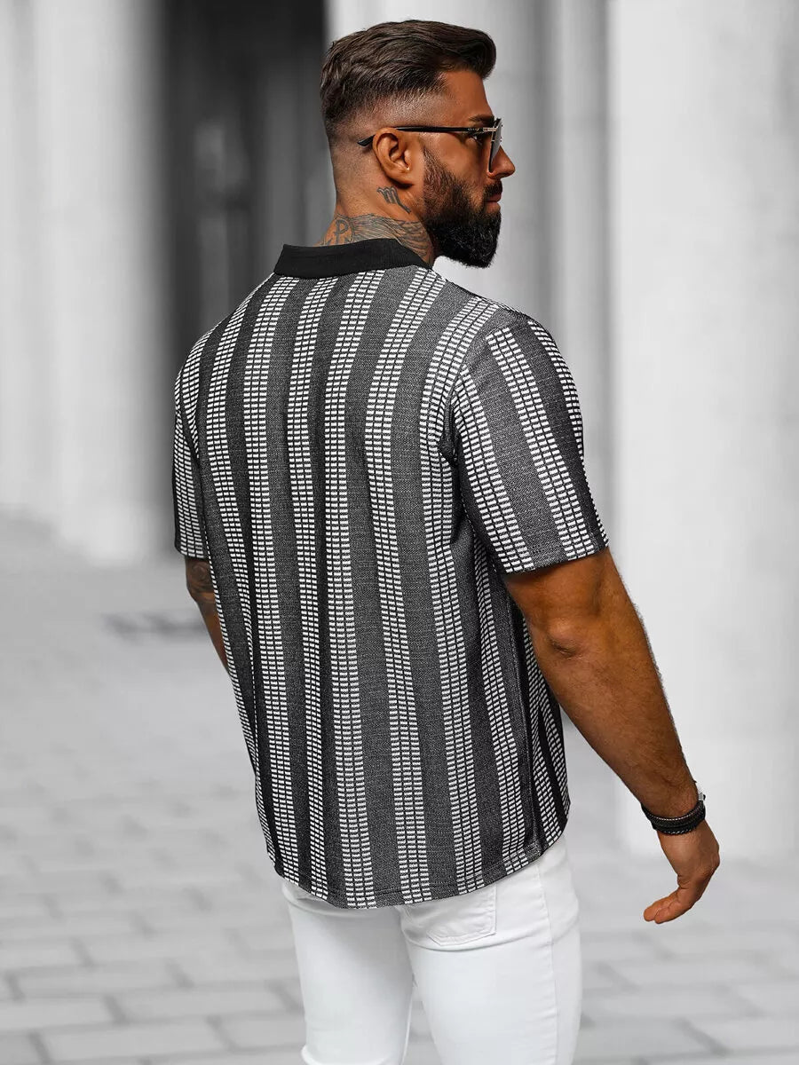 Vyriškis juodi polo marškinėliai Fit