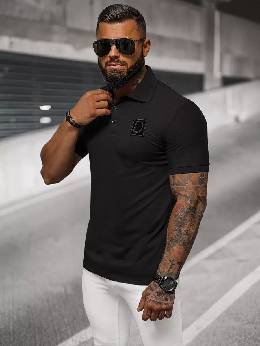 Vyriški juodi polo marškinėliai Tirol