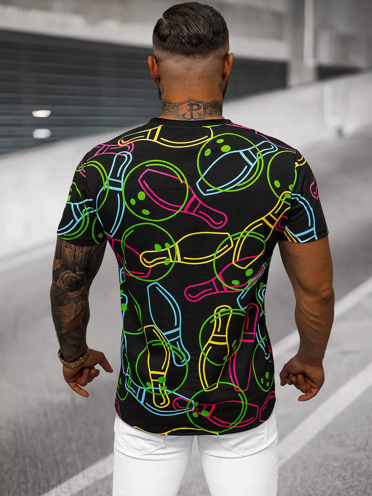 Vyriški juodi marškinėliai su spauda Goal