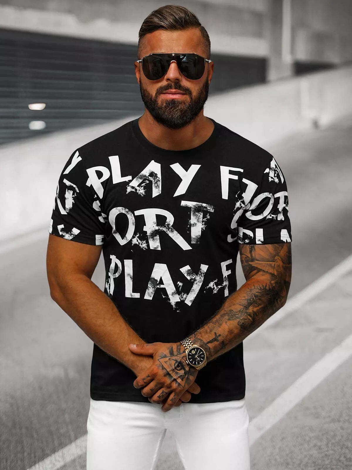 Vyriški juodi marškinėliai Play