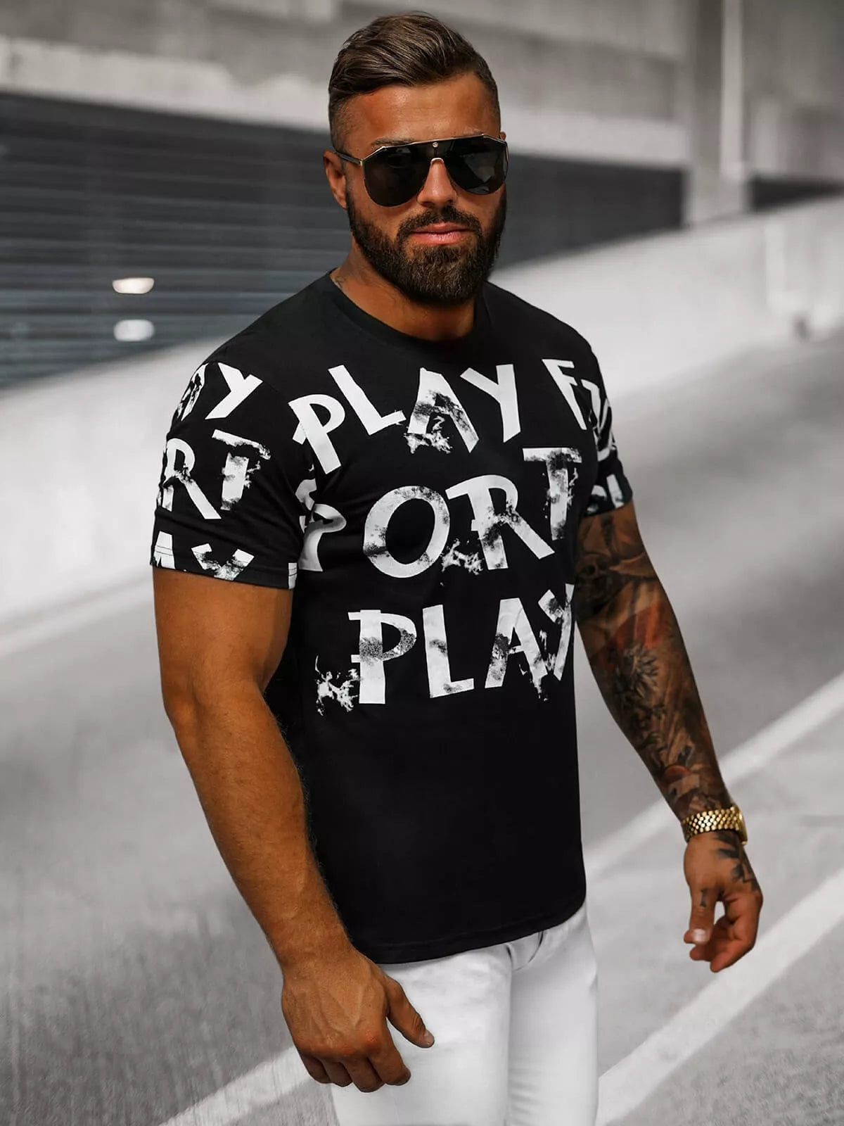 Vyriški juodi marškinėliai Play