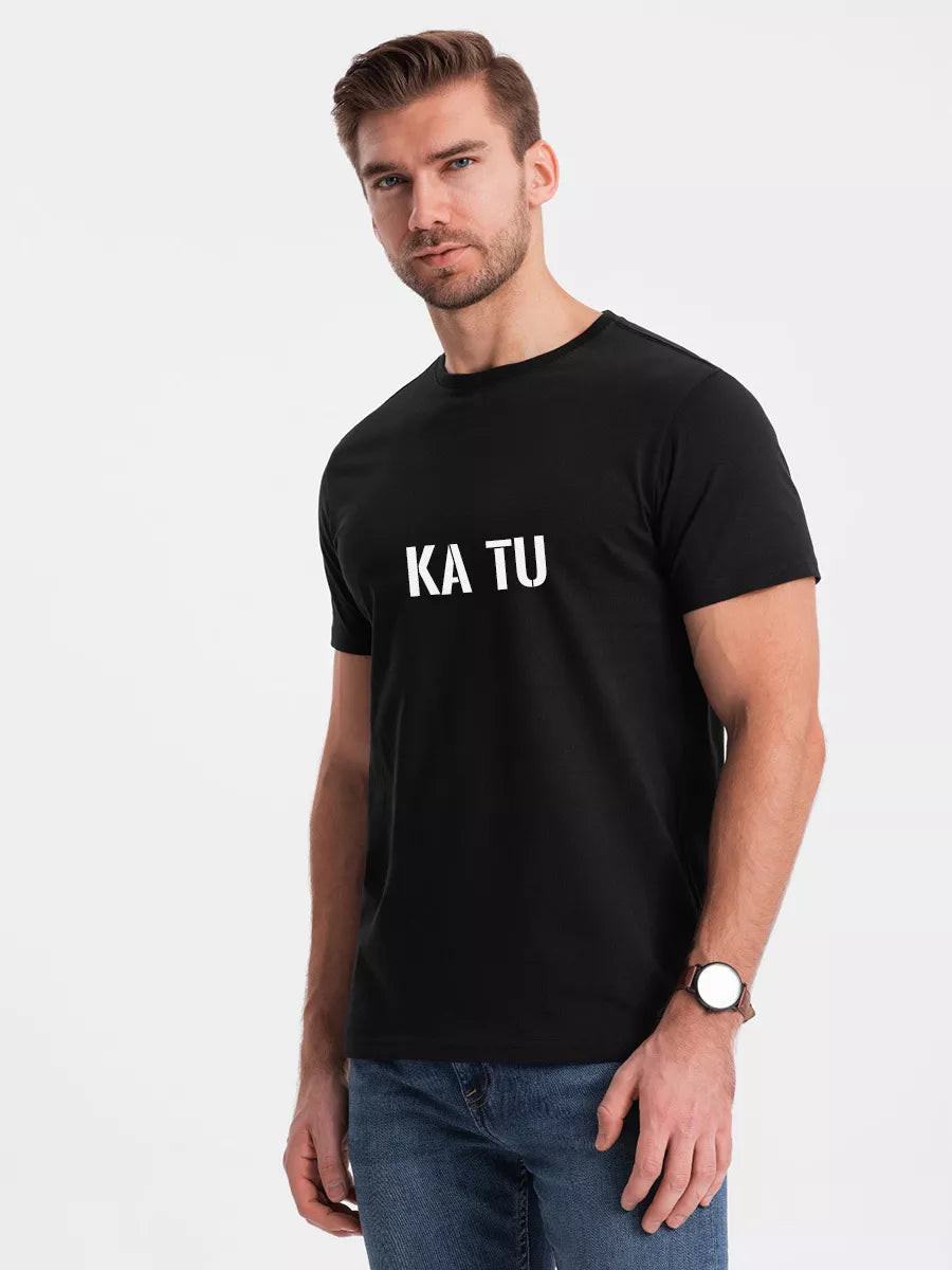 Vyriški juodi marškinėliai KĄ TU