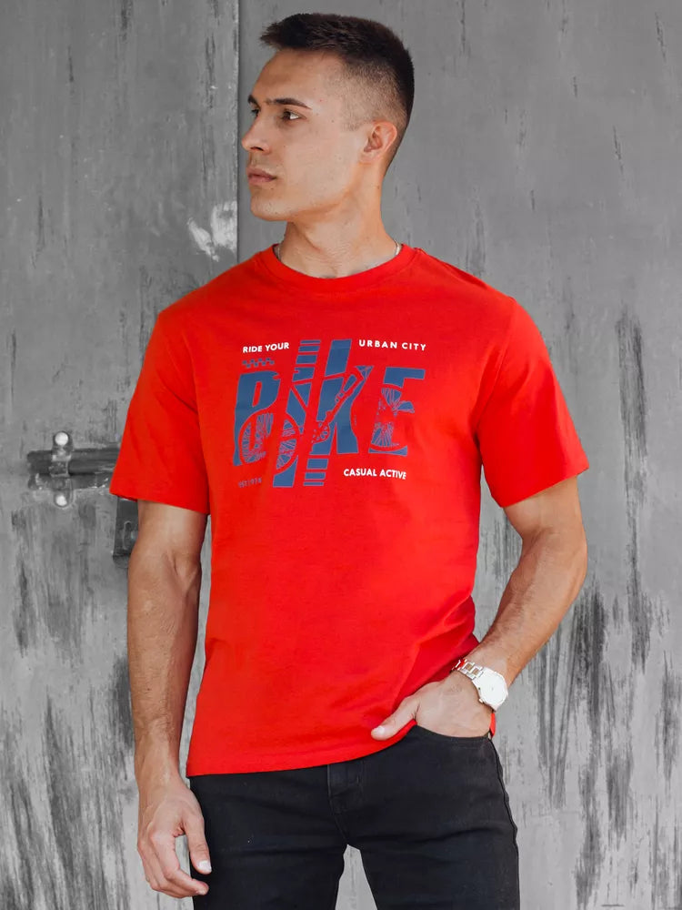 Vyriški oranžiniai marškinėliai Bike