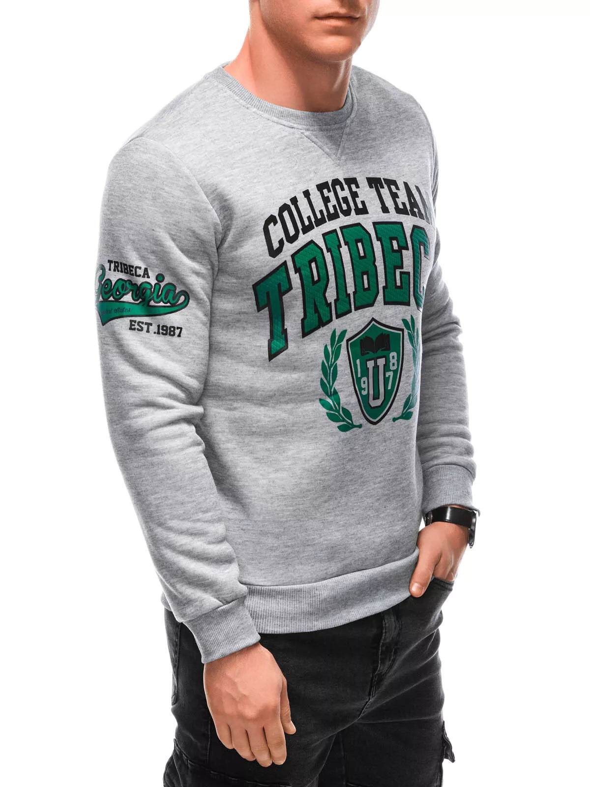 Vyriškas pilkas džemperis Tribe