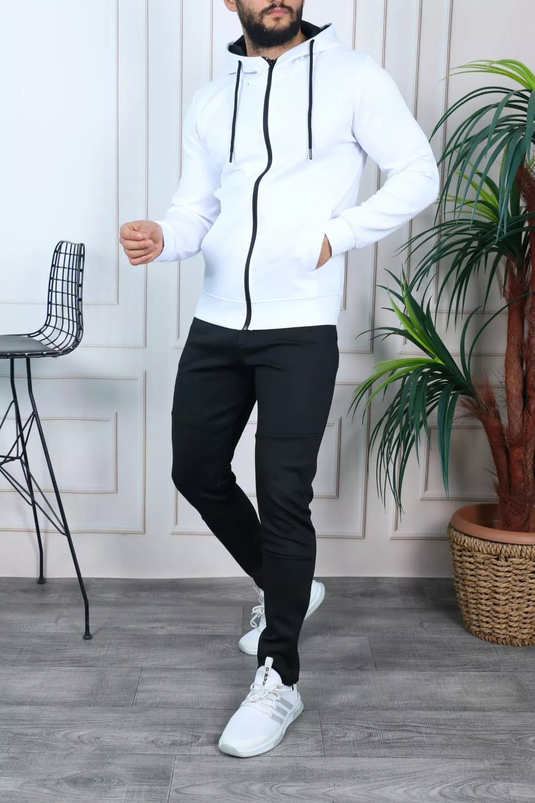 Vyriškas sportinis komplektas baltas Retro