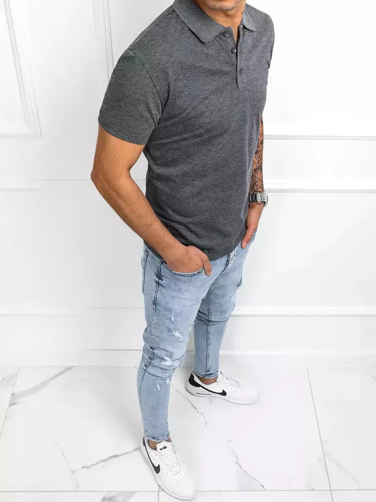 Vyriški tamsiai pilki polo marškinėliai Palom