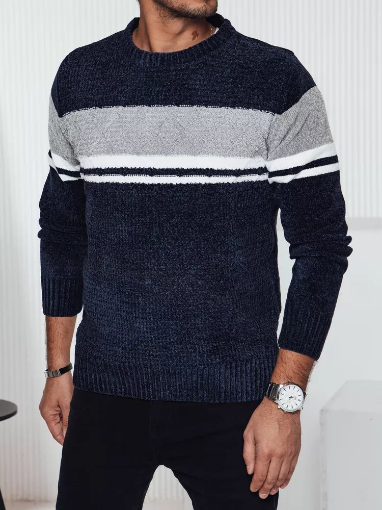 Vyriškas tamsiai mėlynas megztinis Rich