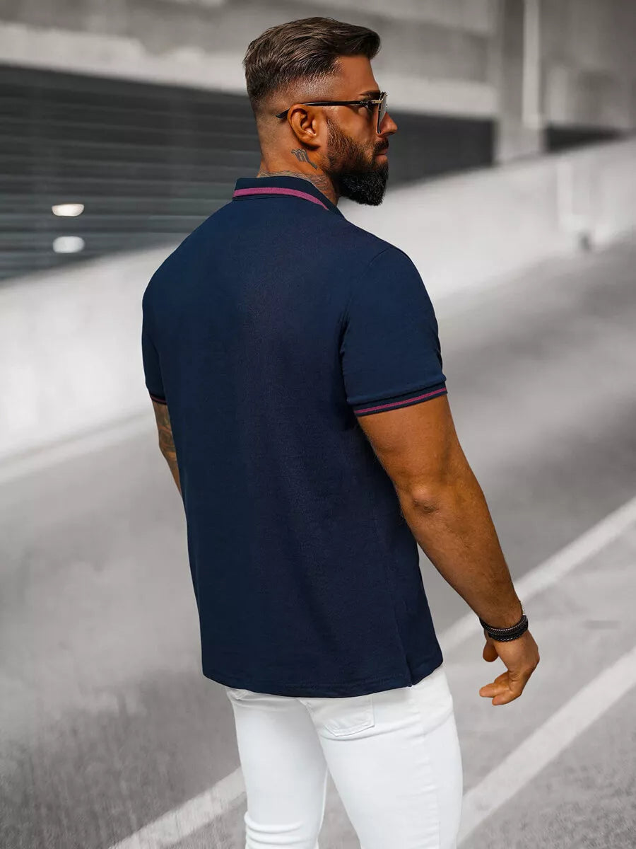 Vyriški tamsiai mėlyni polo marškinėliai Team