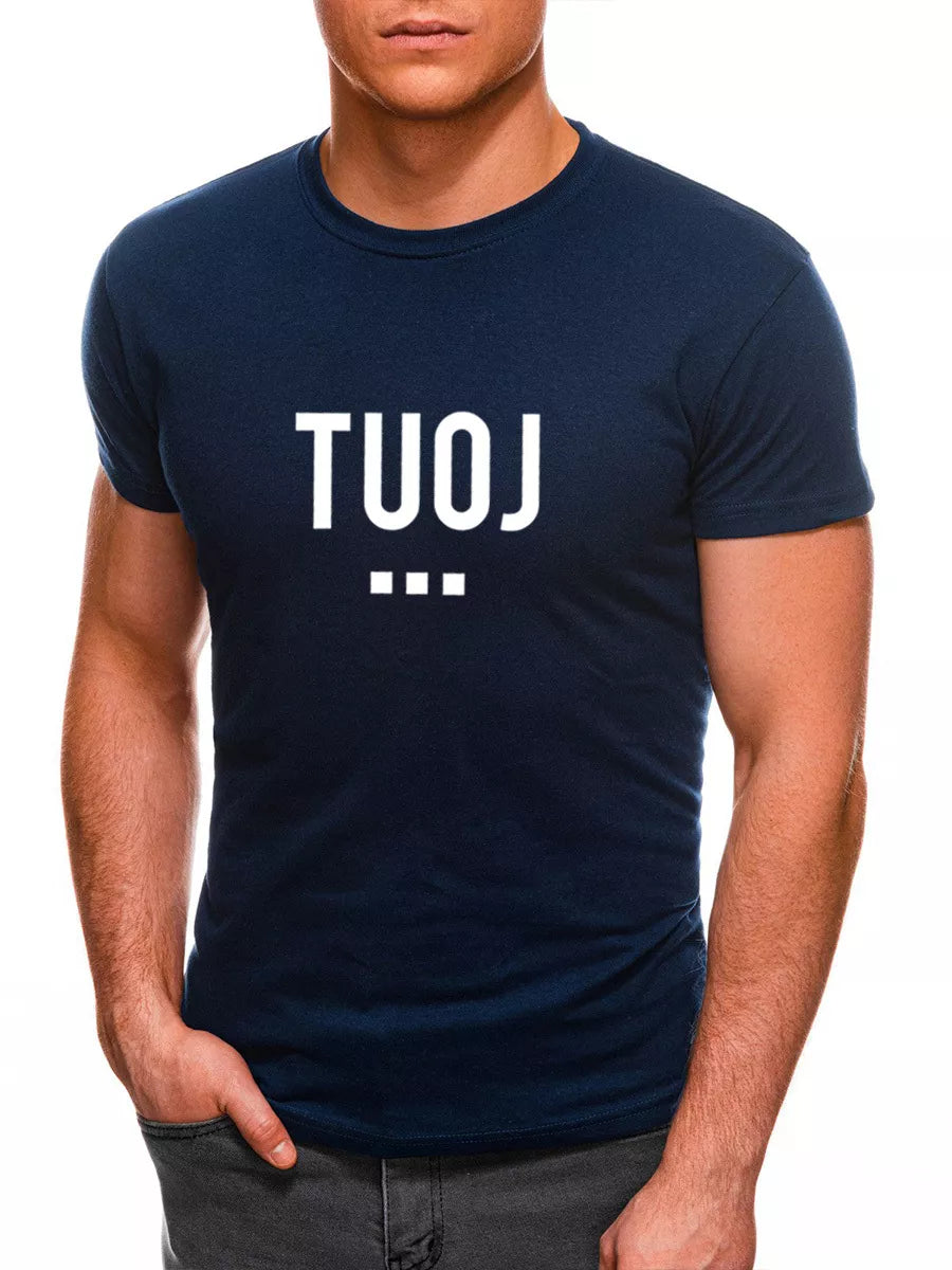 Vyriški tamsiai mėlyni marškinėliai TUOJ (baltas)