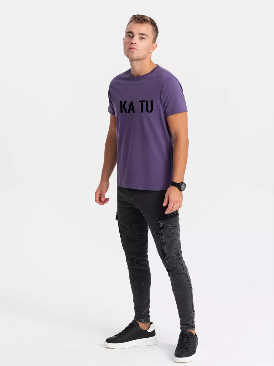 Vyriški violetiniai marškinėliai KĄ TU