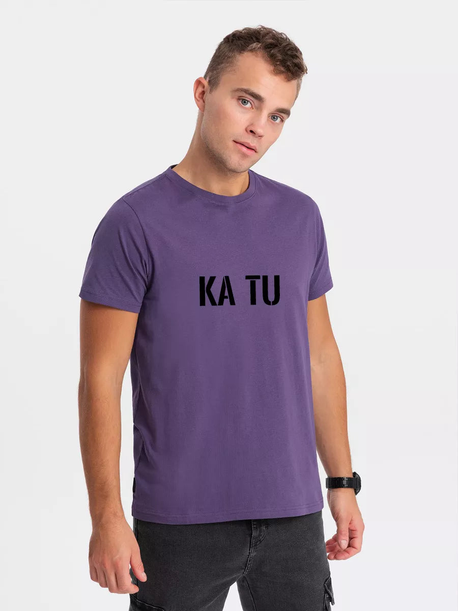 Vyriški violetiniai marškinėliai KĄ TU