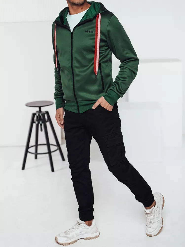 Žalias vyriškas džemperis Ziper