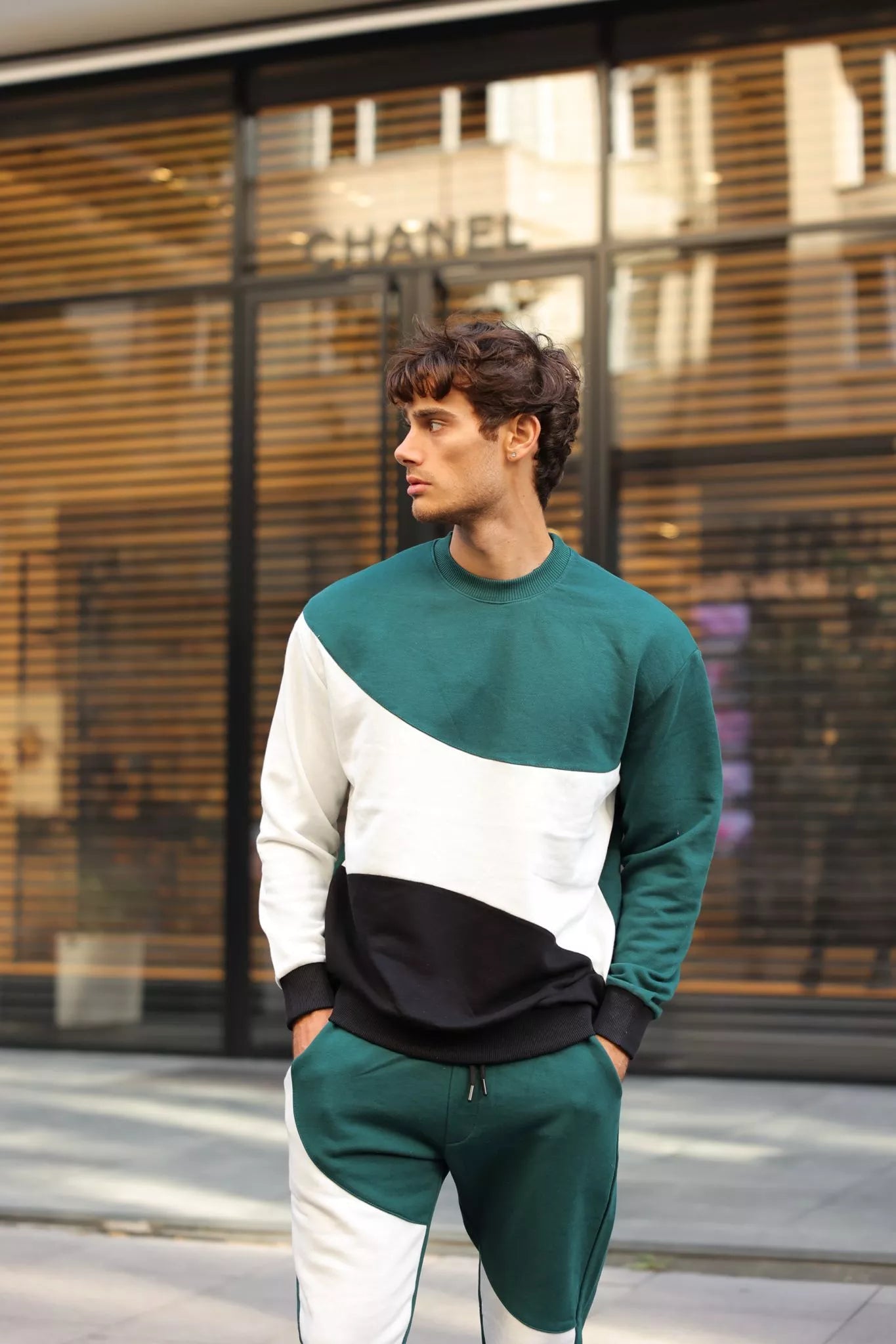 Žalias kelių spalvų vyriškas komplektas Hipos