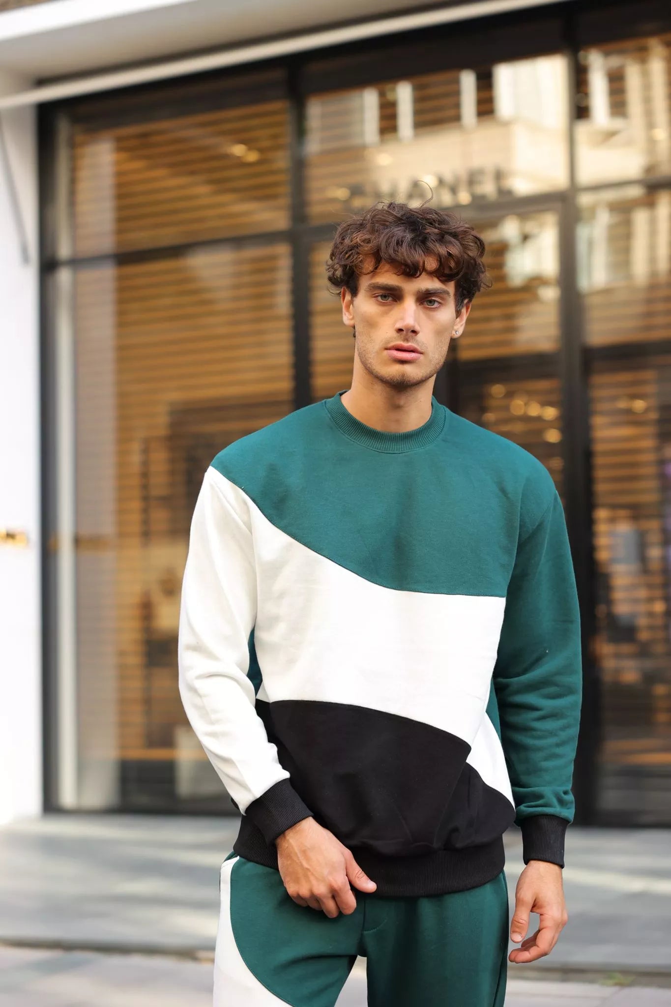 Žalias kelių spalvų vyriškas komplektas Hipos